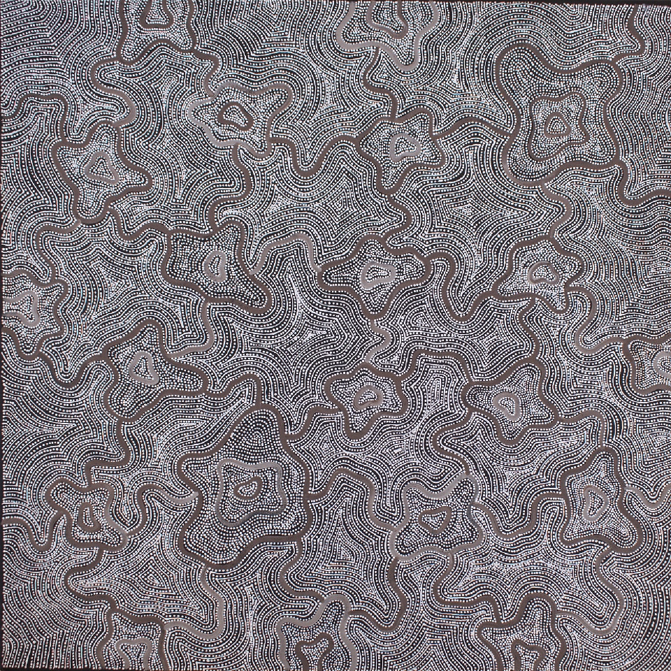 Ngapa Jukurrpa (Water Dreaming) - Puyurru - CNRWU6519/23 by Chantelle Nampijinpa Robertson