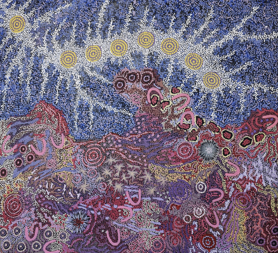 Grandmothers Country and Seven Sisters Dreaming - GPNU23141 by Gabriella Possum Nungurrayi