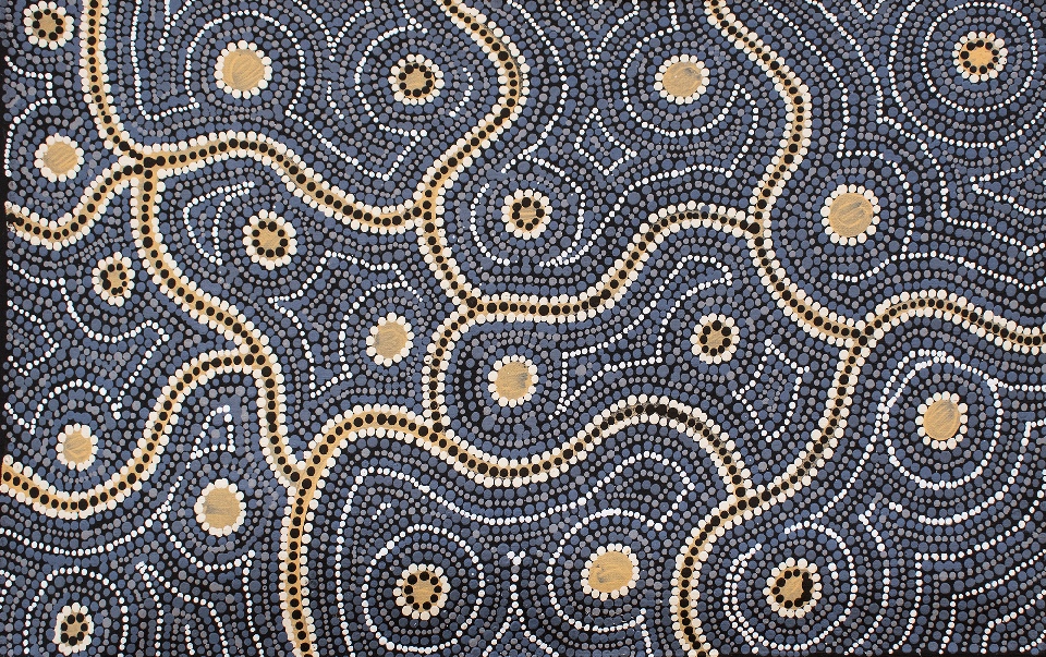 Warna Jukurrpa (Snake Dreaming) - RDIJ39/24ny by Risharna Nakamarra Dickson